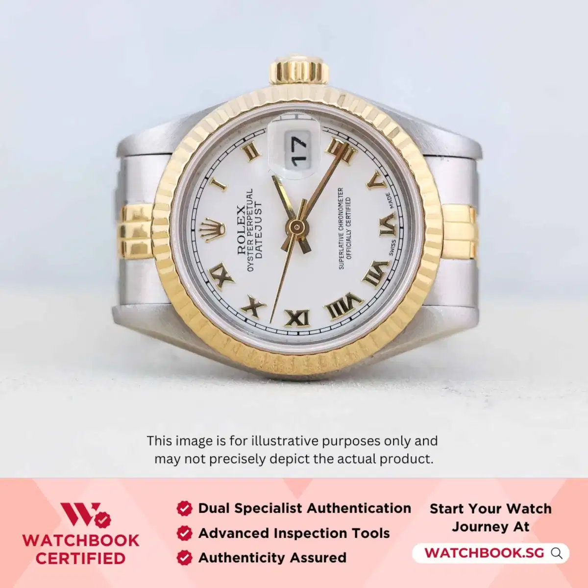 Rolex Datejust 69173 White w Golden Roman