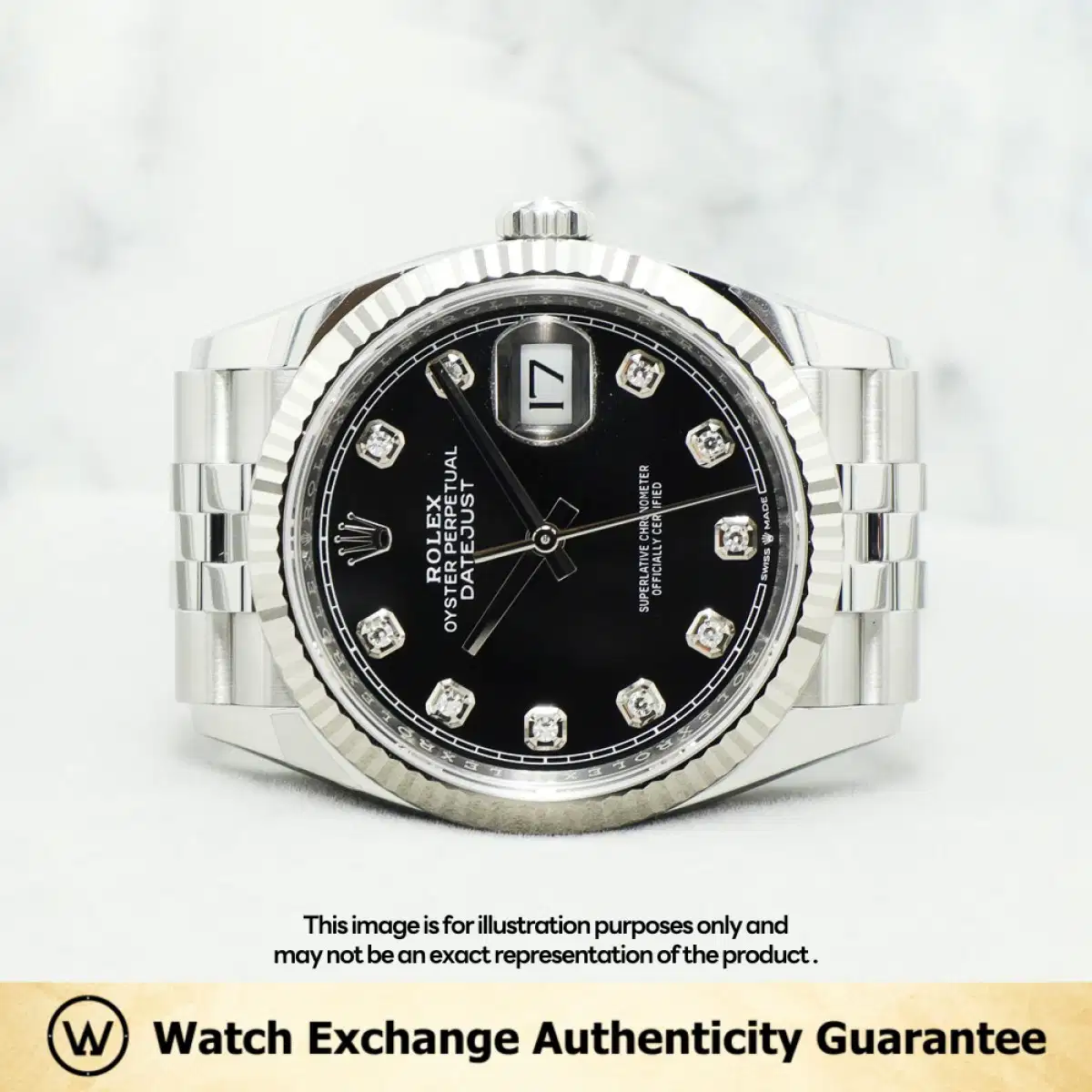 Rolex Datejust 126234 Black w 10 Points Diamond