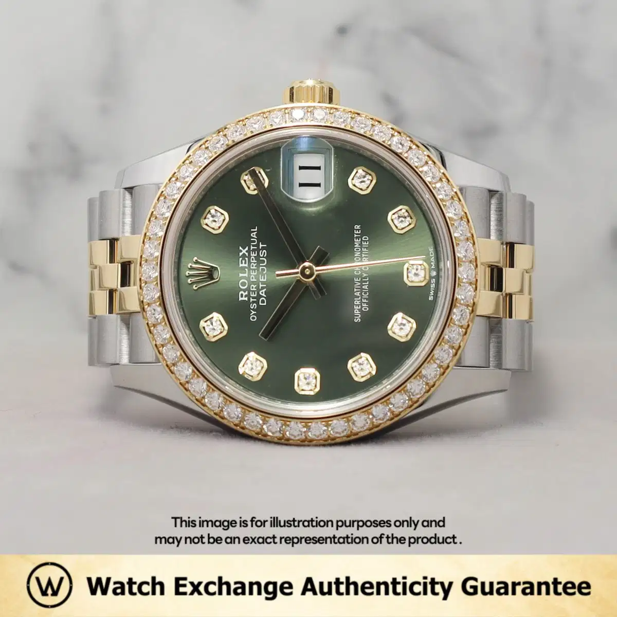 Rolex Datejust 278383RBR Olive Green w 10 Points Diamond