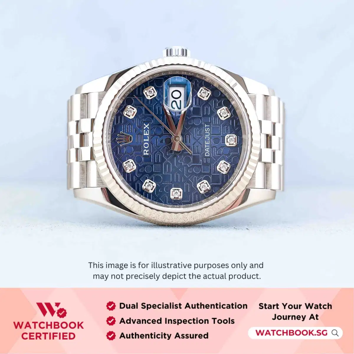 Rolex Datejust 126234 Blue Computer w 10 Points Diamond