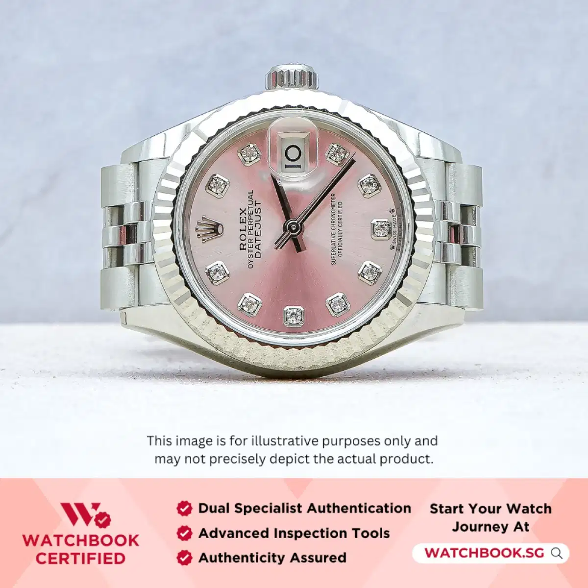 Rolex Datejust 279174 Pink w 10 Points Diamond