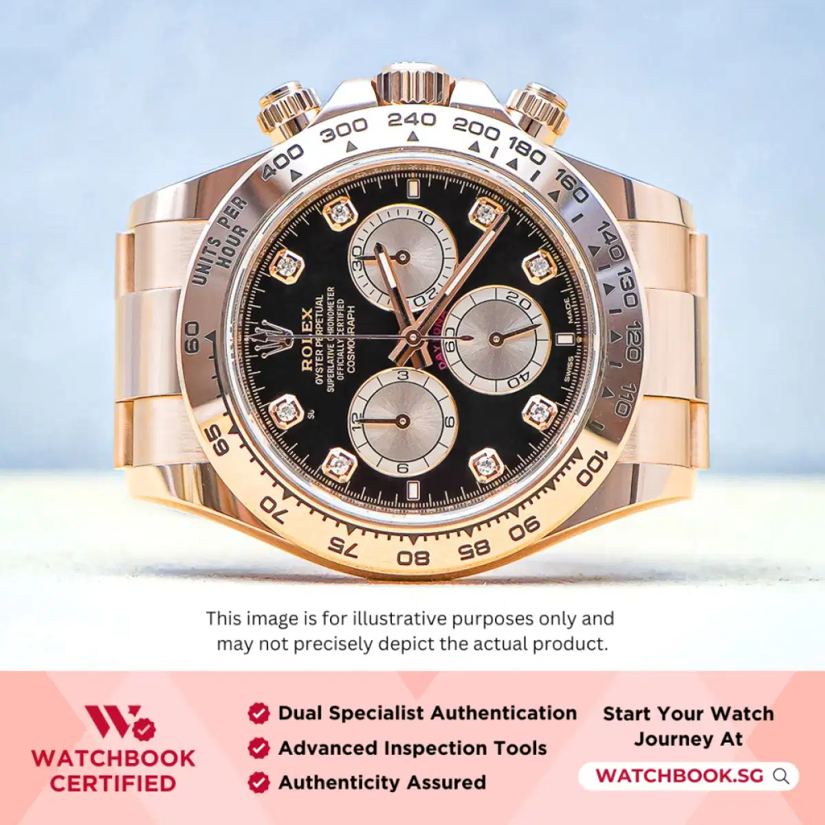 Rolex Daytona 126505 Black and Sundust w 8 Points Diamond