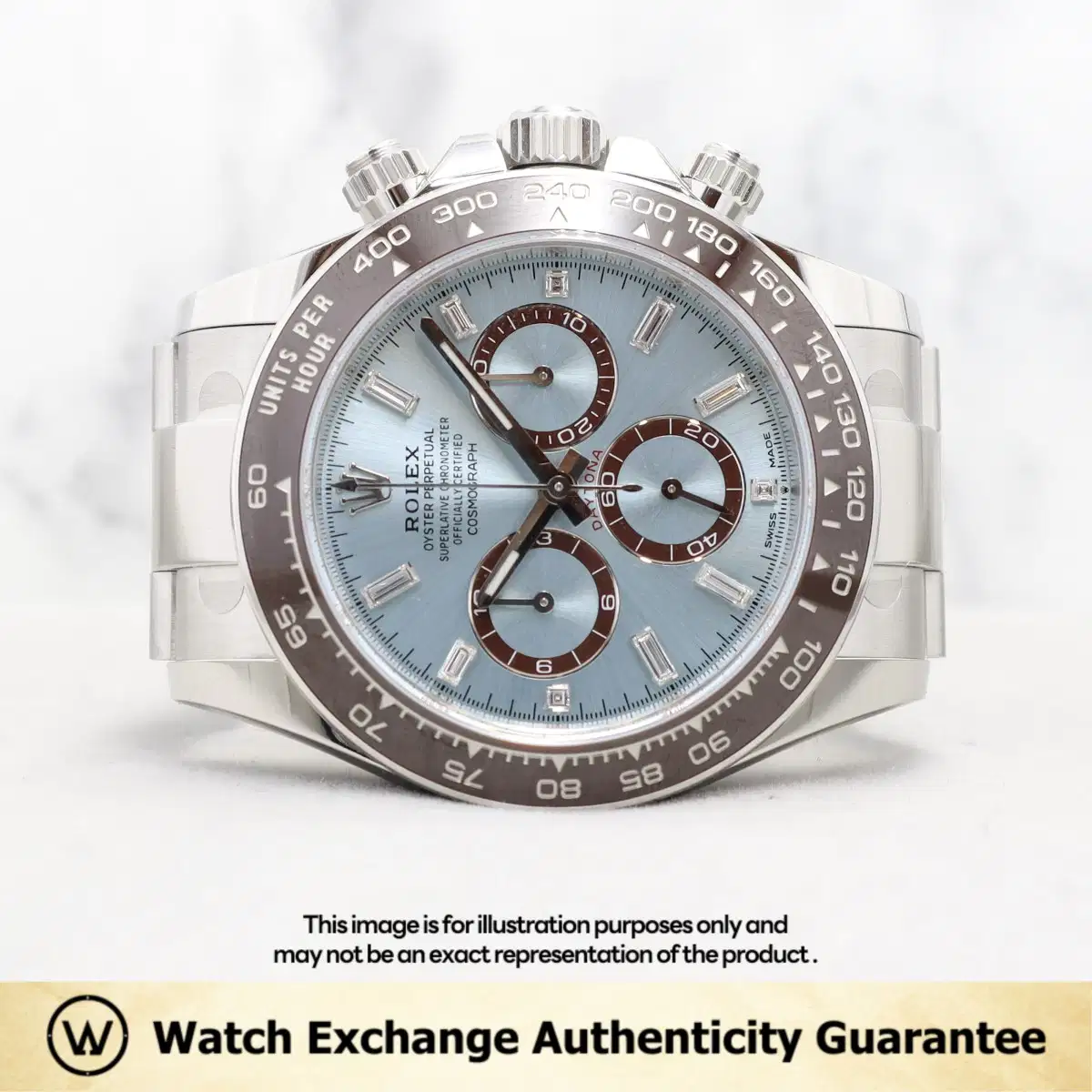 Rolex Daytona Platona 126506 Ice Blue w Baguette Diamonds