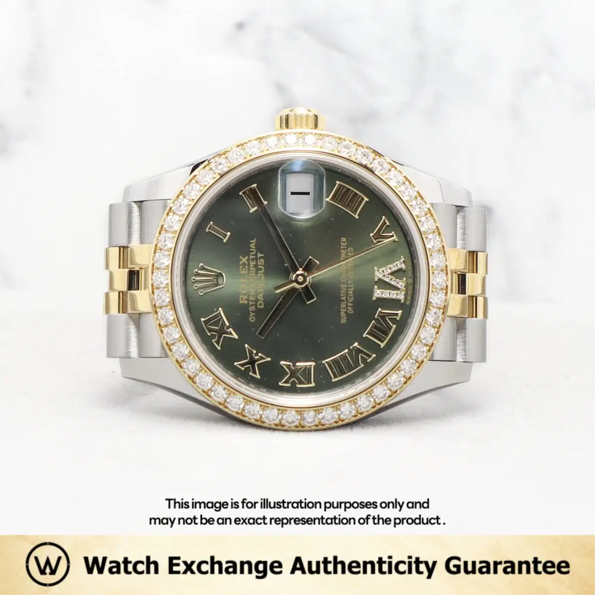 Rolex Datejust 278383RBR Olive Green w VI Diamond