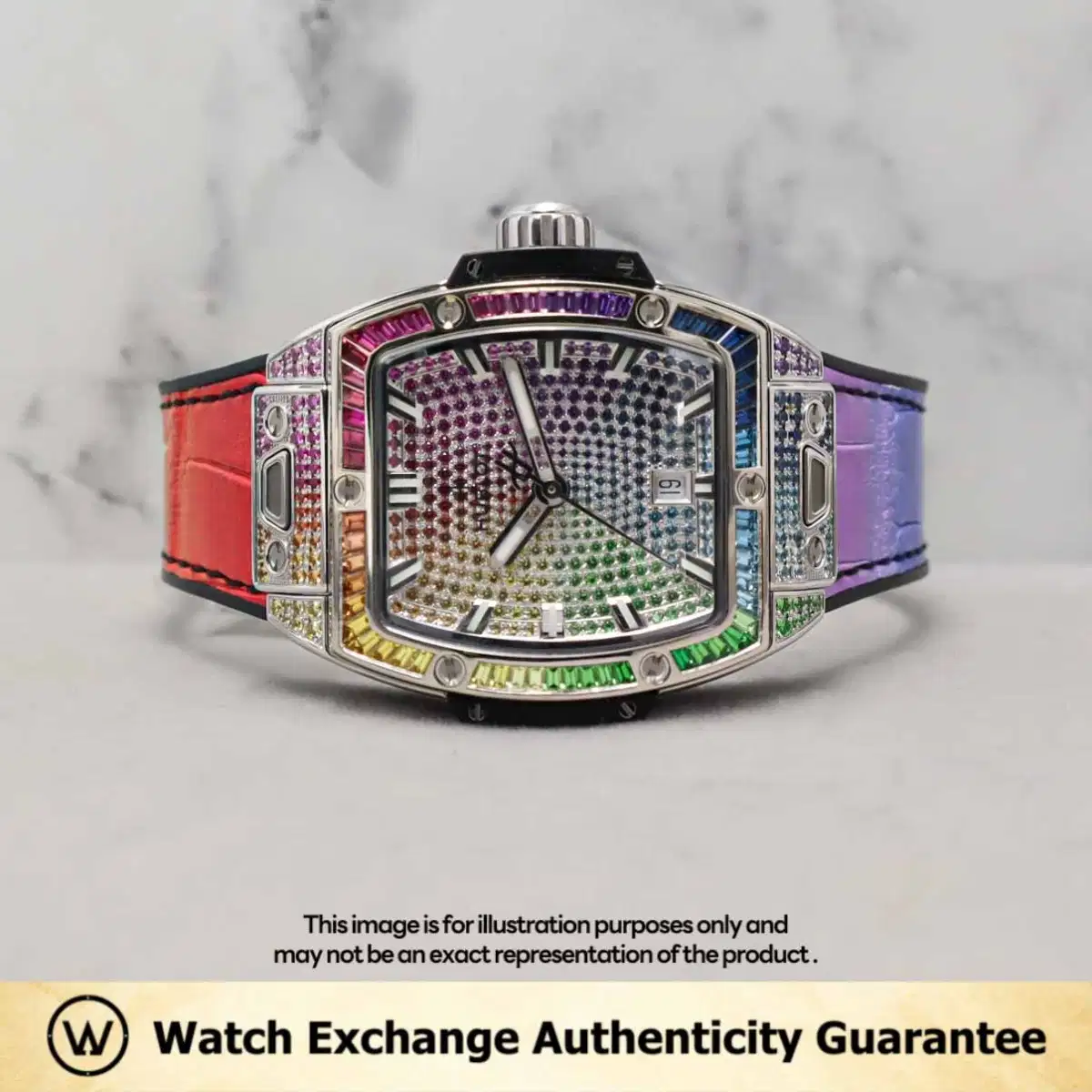 Hublot Spirit of Big Bang Steel Rainbow 682.SX.9900.LR.0999 Set with 339 Colored Gemstones