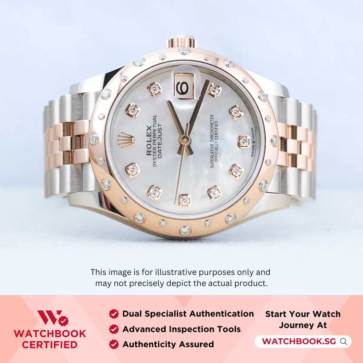 Rolex Datejust 278341RBR Mother of Pearl MOP w 10 Point Diamonds