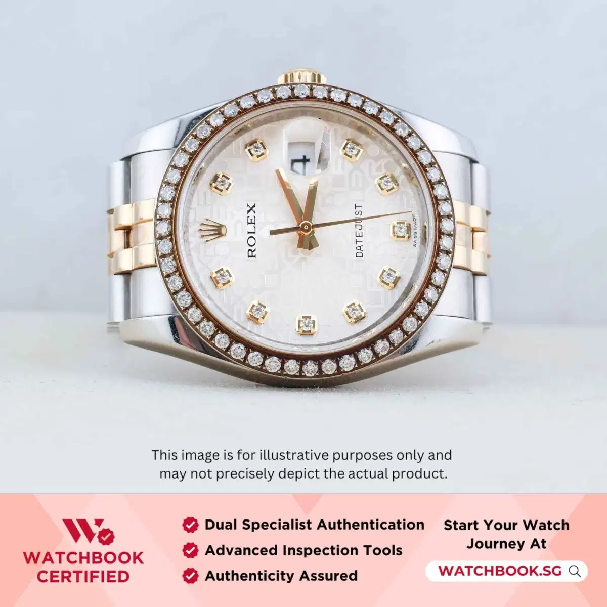 Rolex Datejust 116233 Silver Computer w 10 Points Diamond