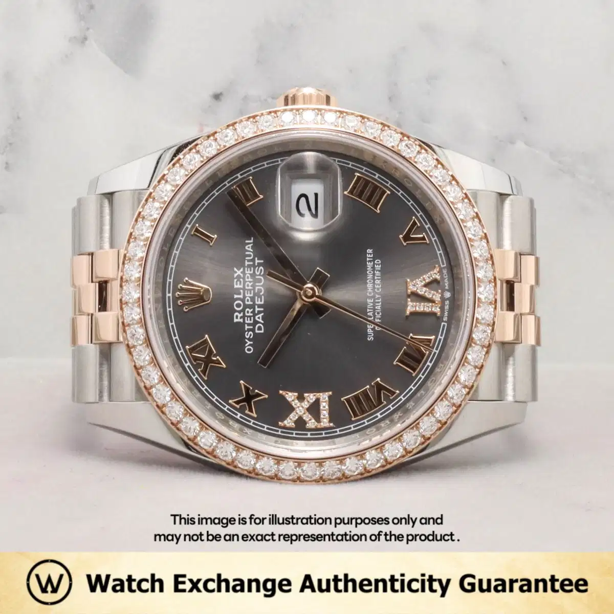 Rolex Datejust 126281RBR Slate w IV XI Diamonds