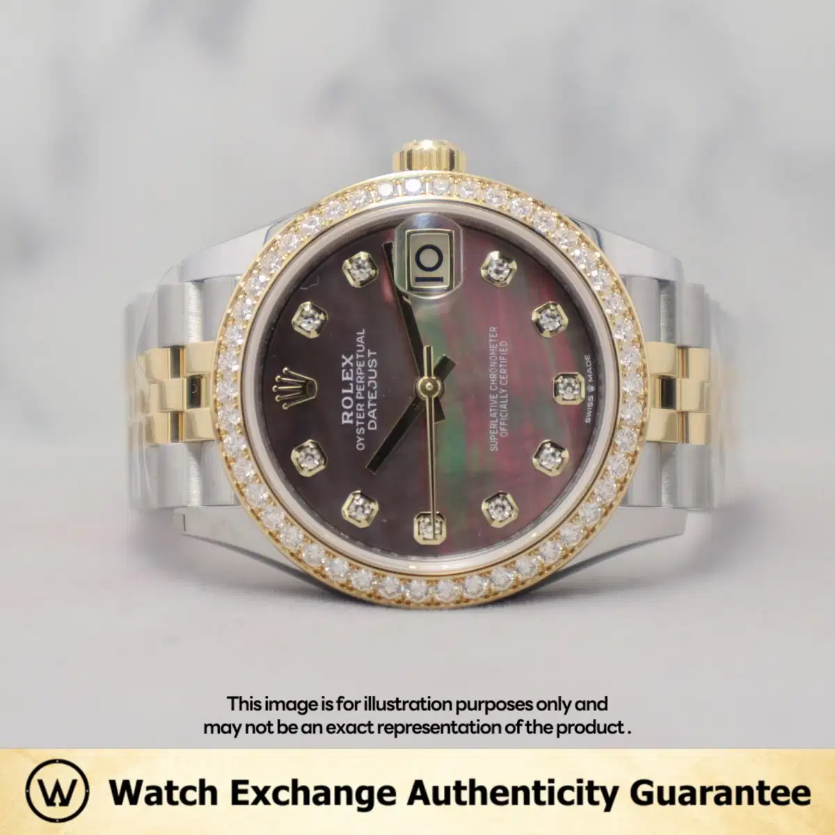 Rolex Datejust 278383RBR Mother of Pearl Black MOP w 10 Points Diamond