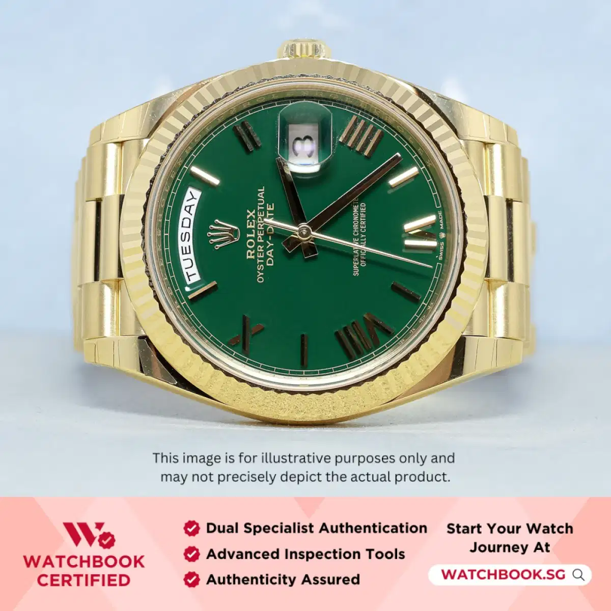 Rolex Daydate 228238 Green Roman