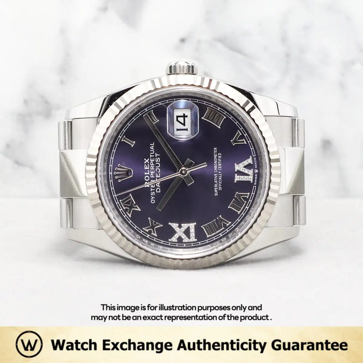 Rolex Datejust 126234 Aubergine w VI & IX Diamond