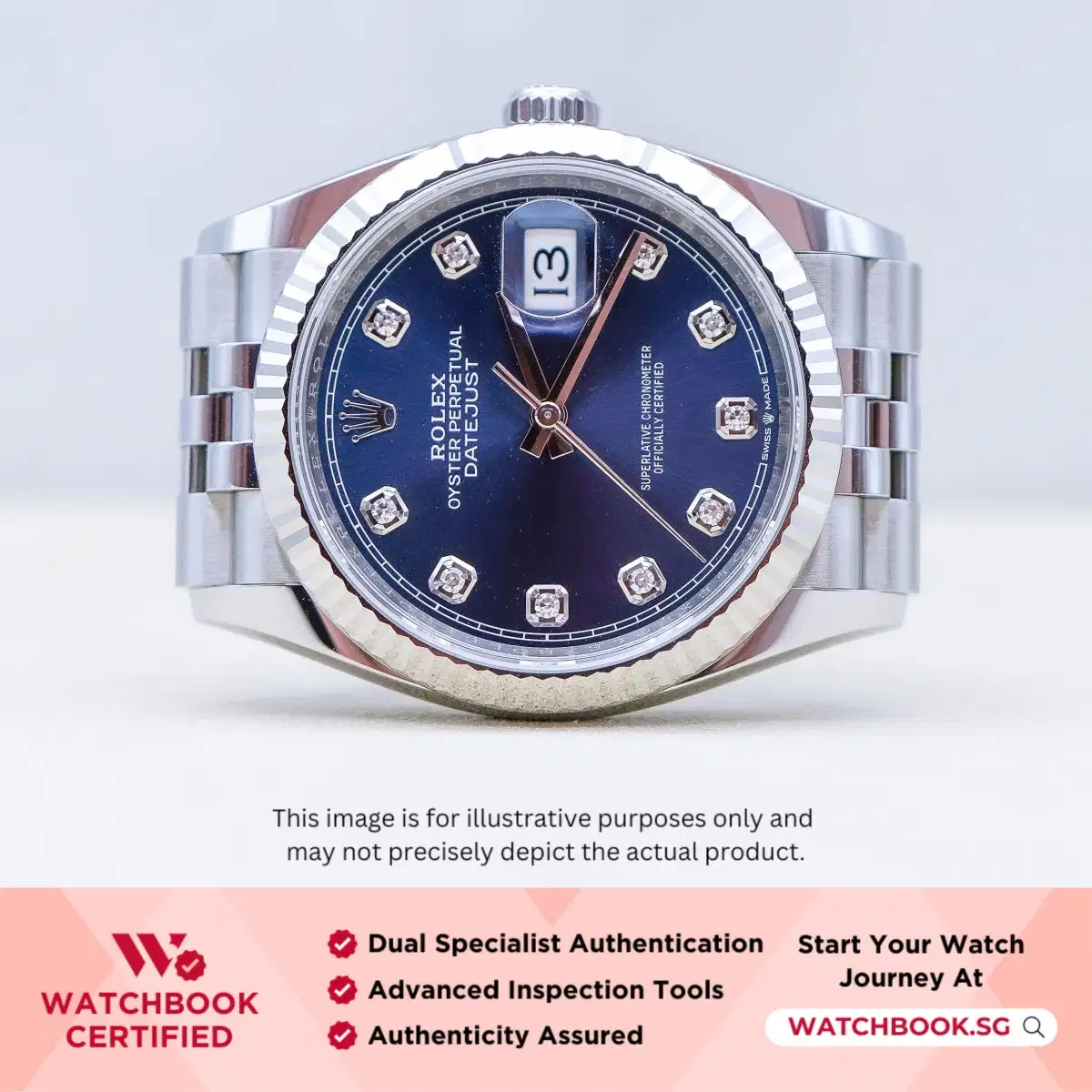 Rolex Datejust 126234 Blue w 10 Points Diamond