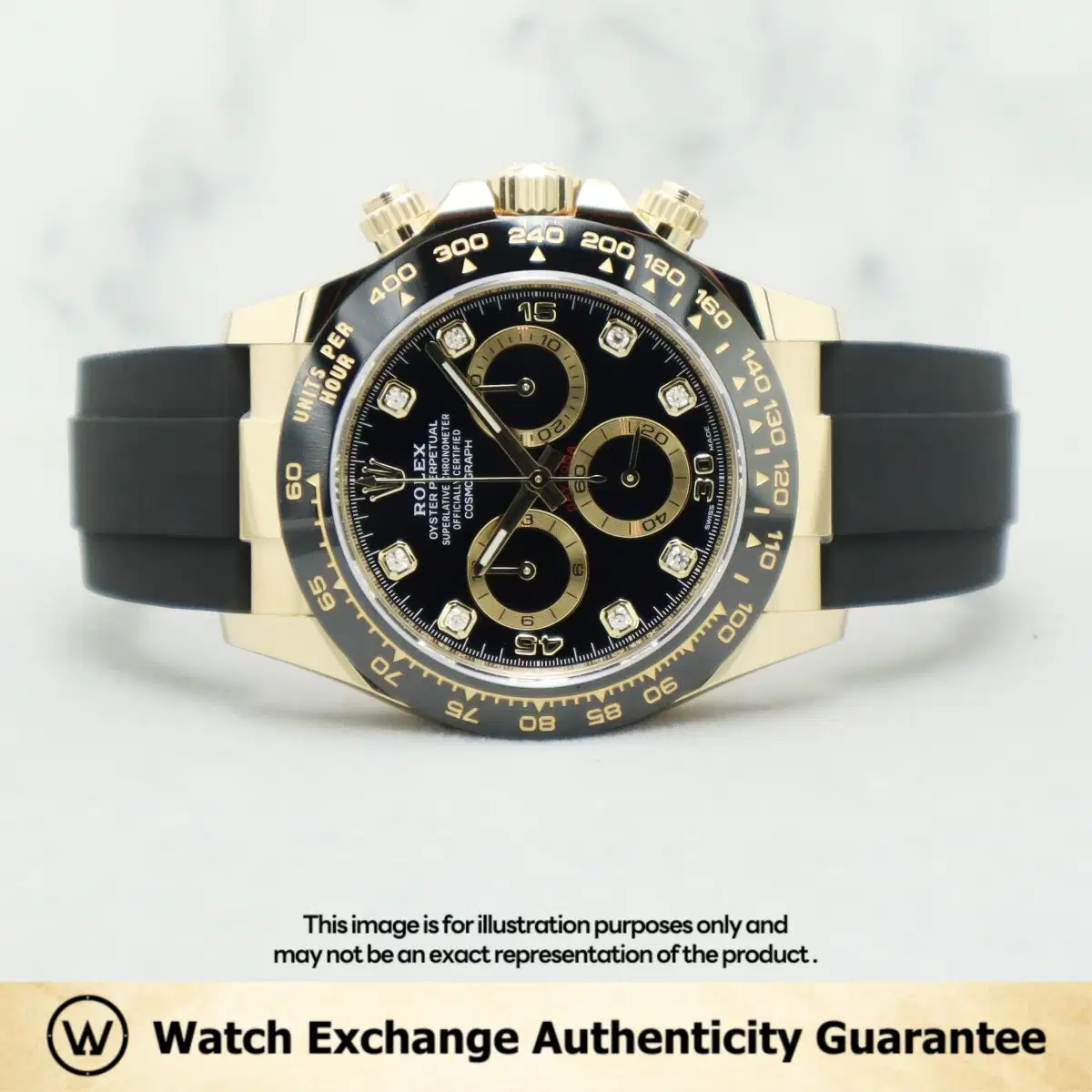 Rolex Daytona 116518LN Black w 8 Points Diamond (Golden Chrono)