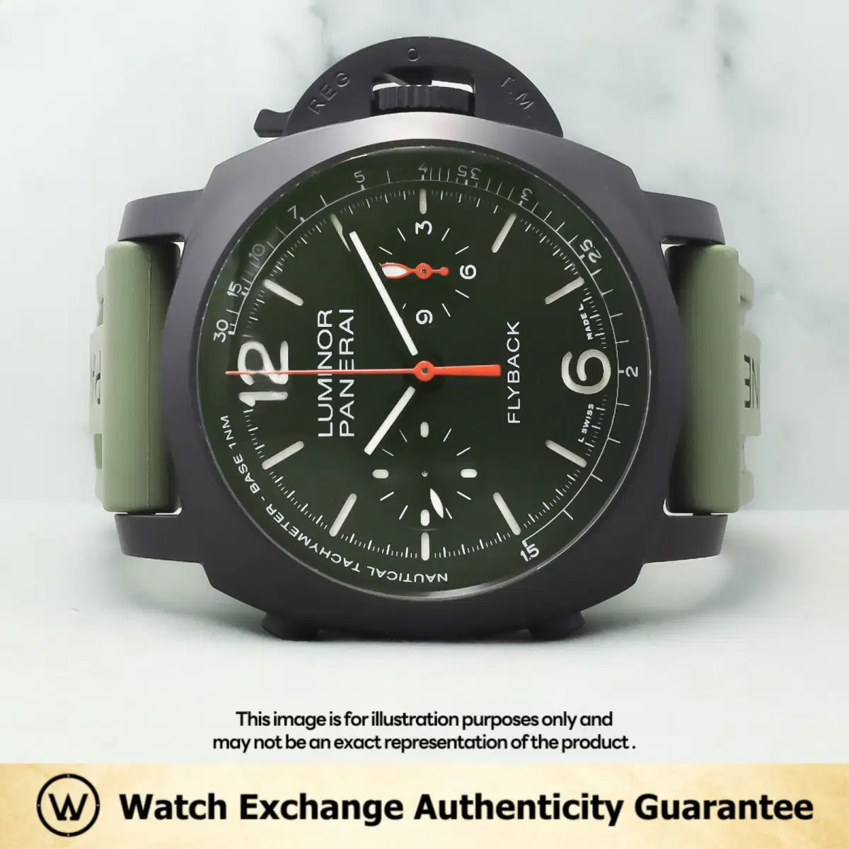 Panerai Luminor Chrono Flyback Limited Edition PAM01498 Green Sun Brushed Singapore Watchbook