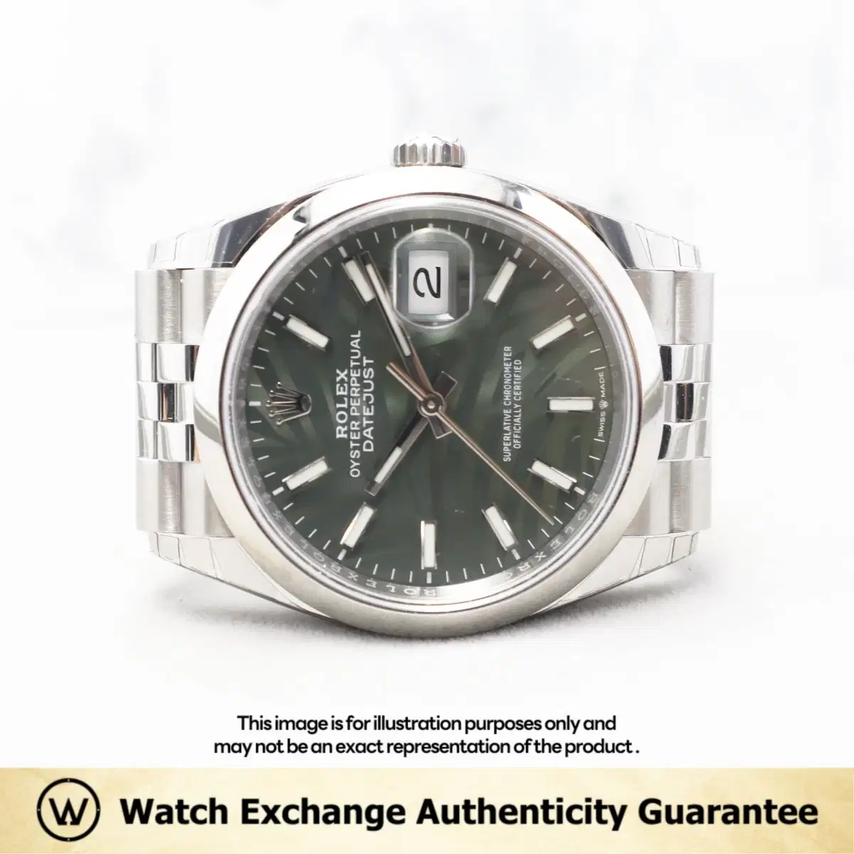 Rolex Datejust 126200 Olive Green Palm