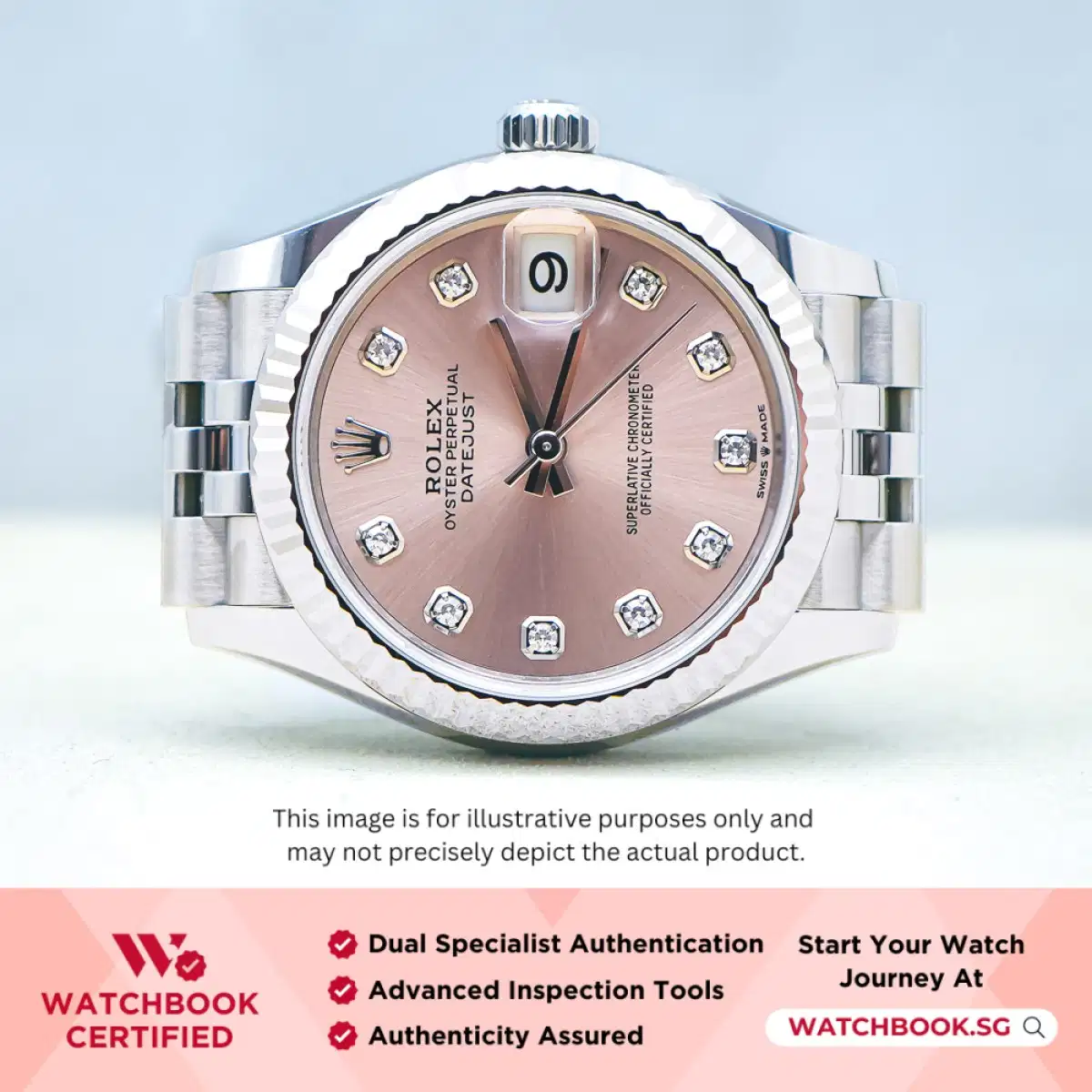 Rolex Datejust 278274 Pink w 10 Point Diamonds
