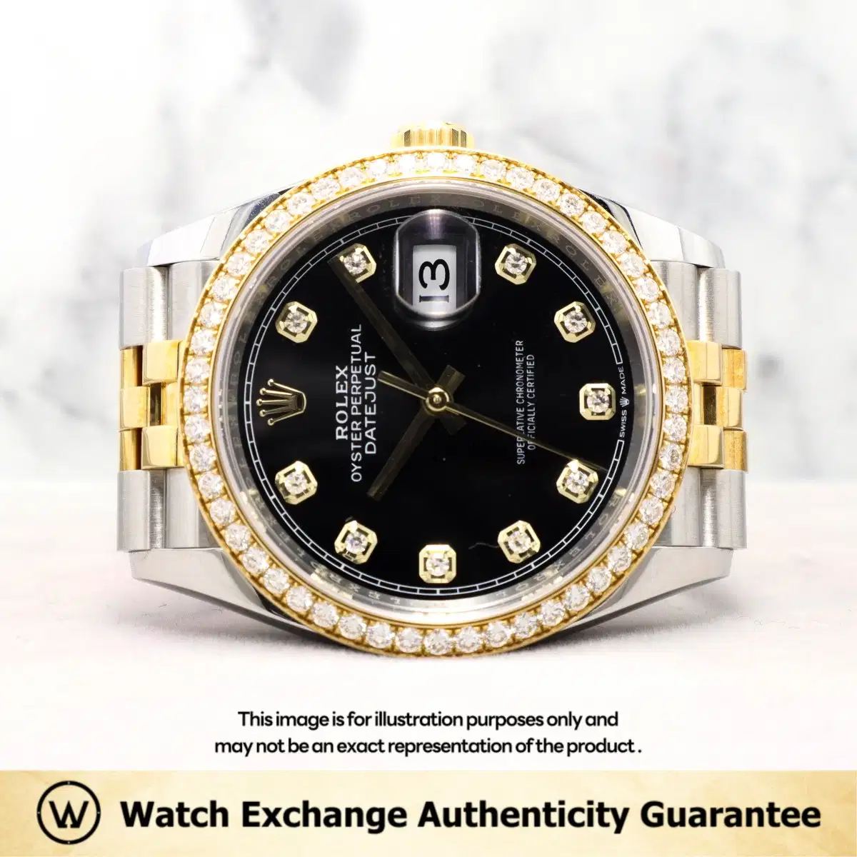 Rolex Datejust 126283RBR Black w 10 Points Diamond