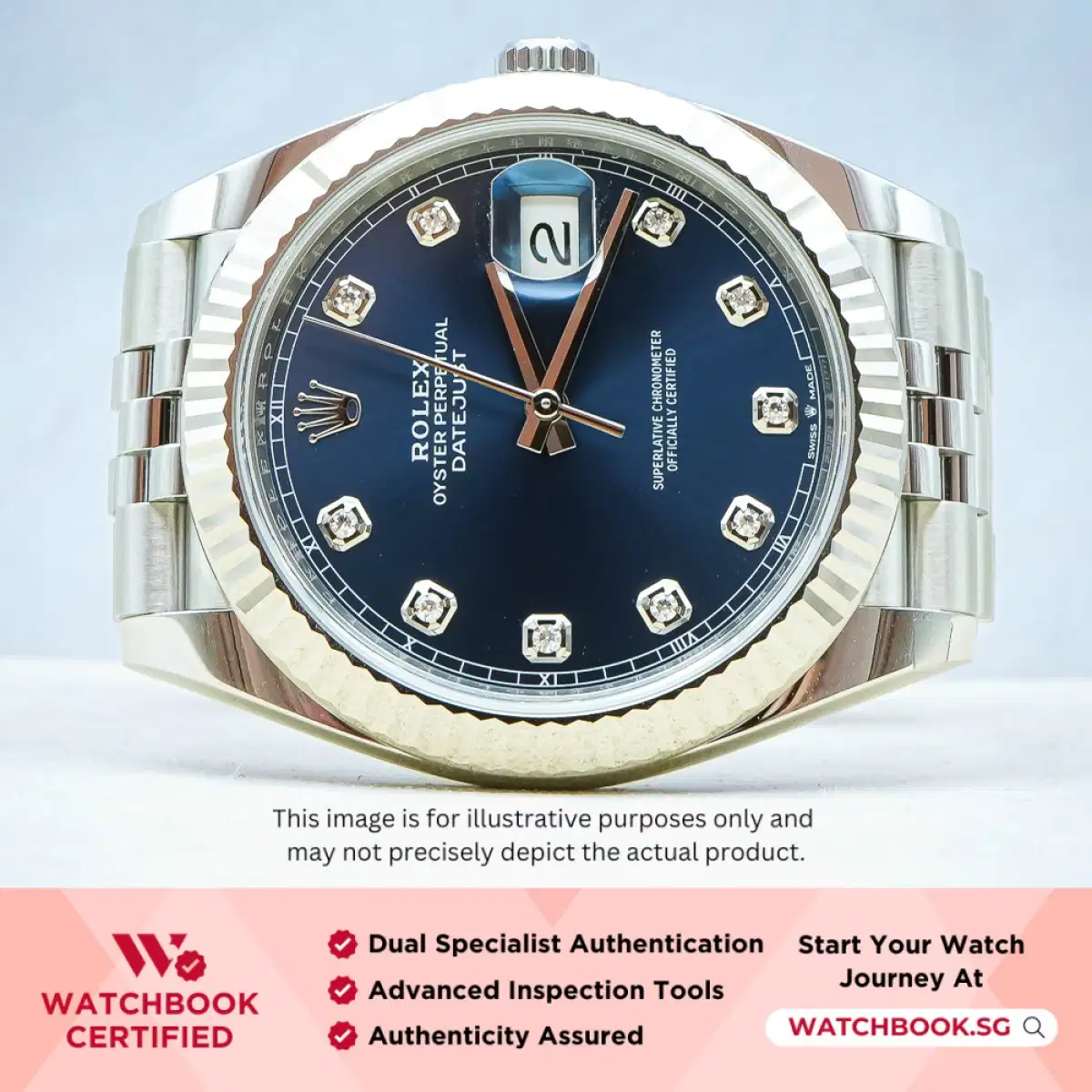 Rolex Datejust 126334 Blue w 10 Point Diamonds