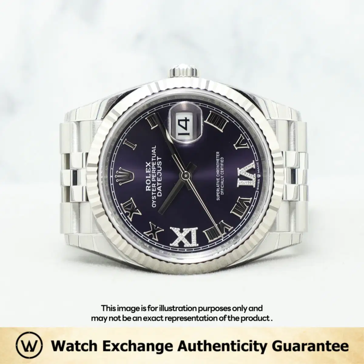 Rolex Datejust 126234 Aubergine w VI & IX Diamond