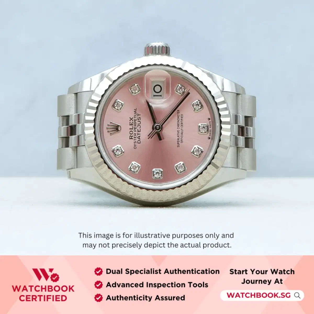 Rolex Datejust 279174 Pink w 10 Points Diamond