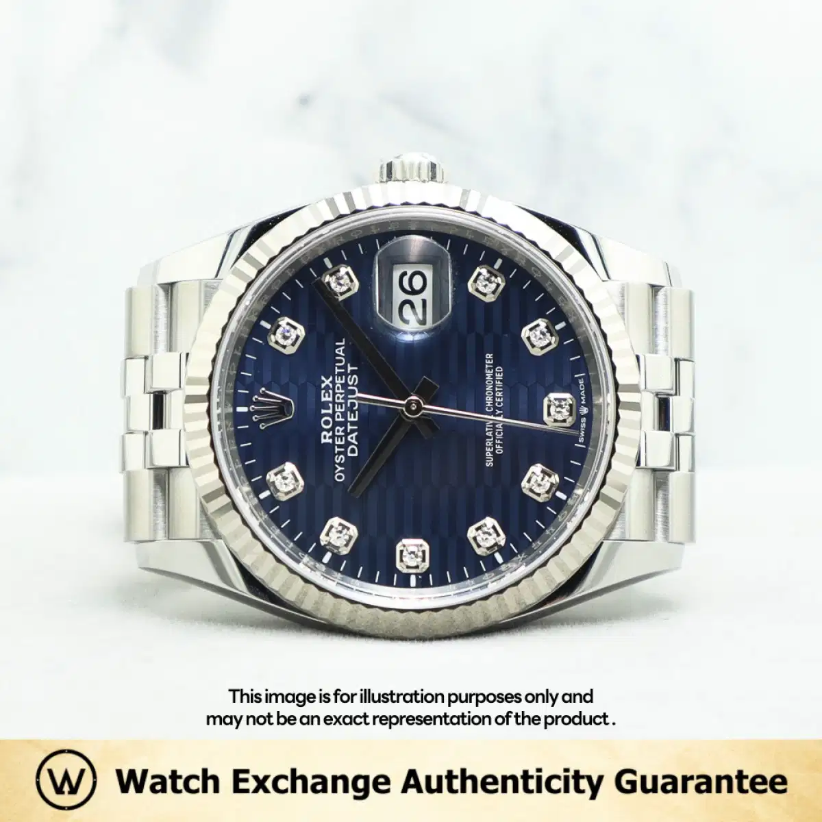 Rolex Datejust 126234 Blue Motif w 10 Points Diamond