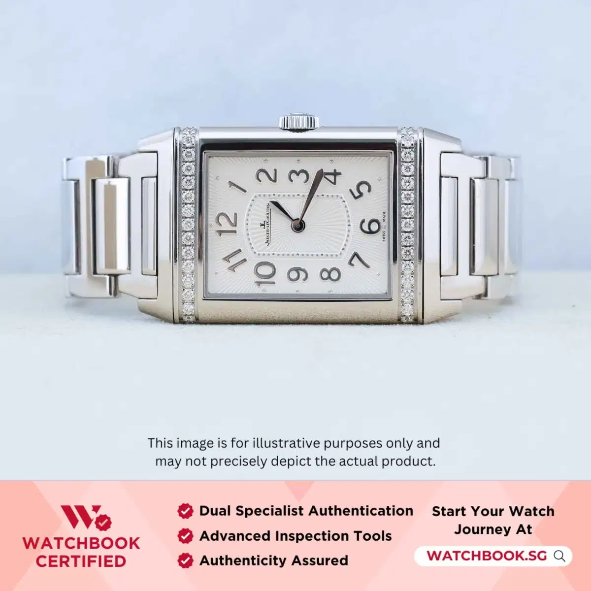 Jaeger LeCoultre JLC Reverso Ladies Q3208121 White w Silver Arabic