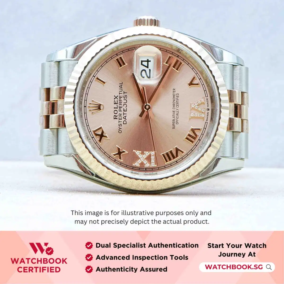 Rolex Datejust 126231 Rose w VI & IX Diamond